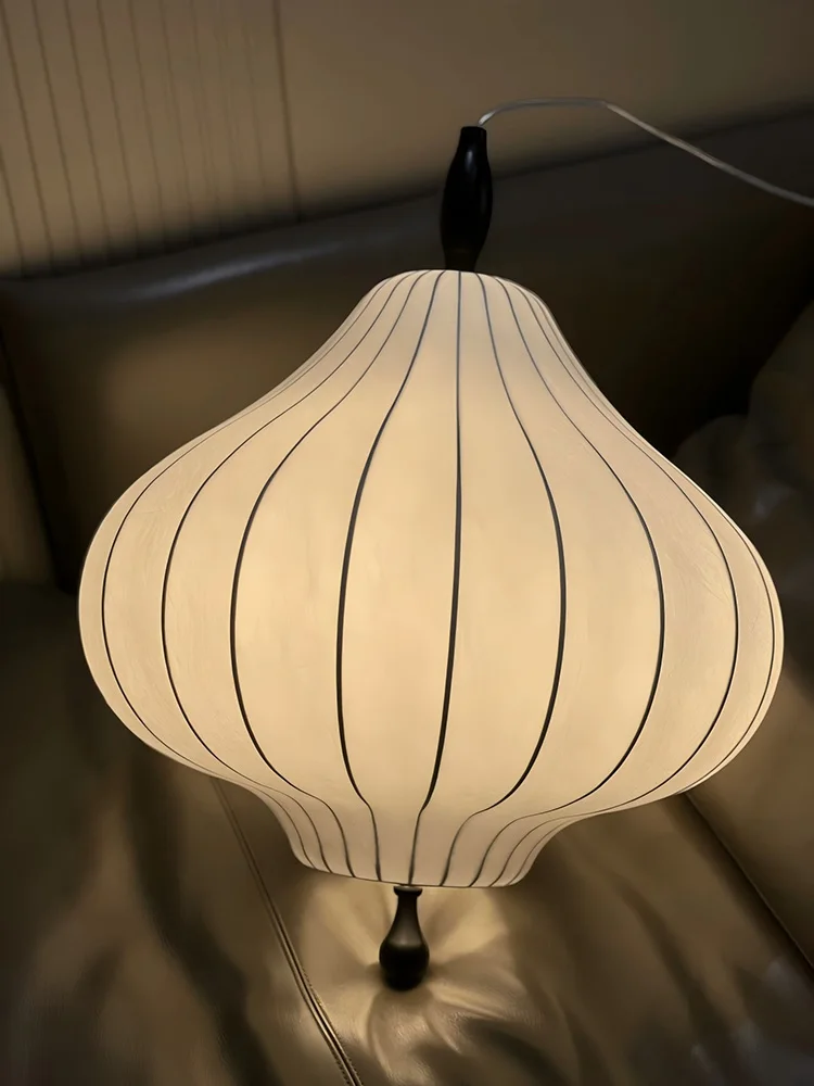 Japanese Wabi-Sabi Silk Lantern Chandelier Medieval Retro Living Dining Room Pendant Lights Home Lighting Bedroom Hanging Lamp