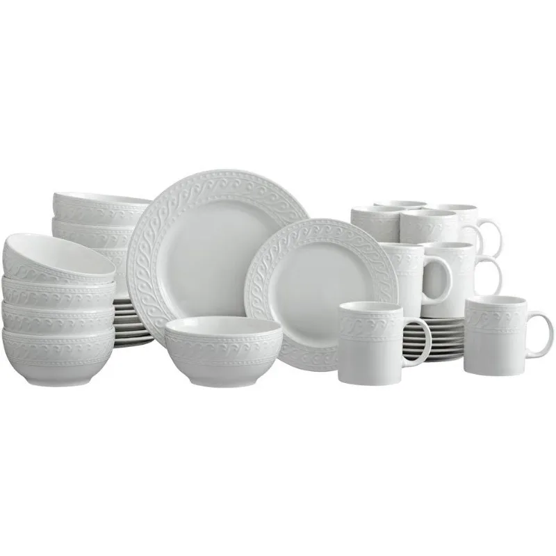 Sylvia 32 Piece Dinnerware Set, Service for 8, White