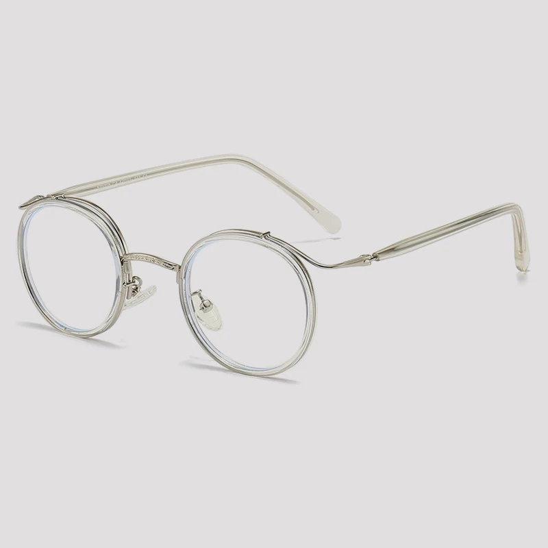 Vintage TR90 Reading Glasses Men Round Retro Anti Blue Light Prescription Glasses Women Luxury Myopia Photochromic Eyewear