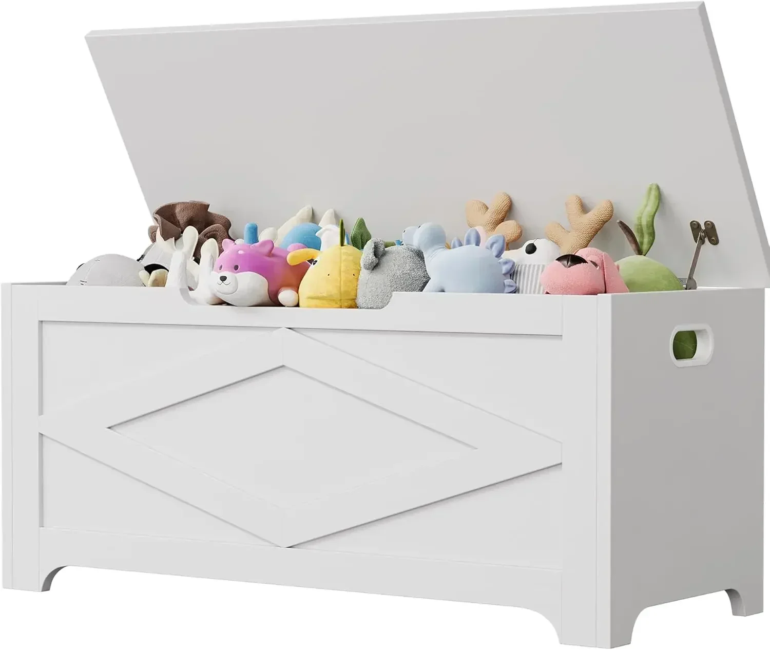 

[Hot Deal, Limited Time Offer!]Wooden Storage Bench with Safety Hinges, Easy Assembly, 39.4" Storage Chest, Large Toy Chest for