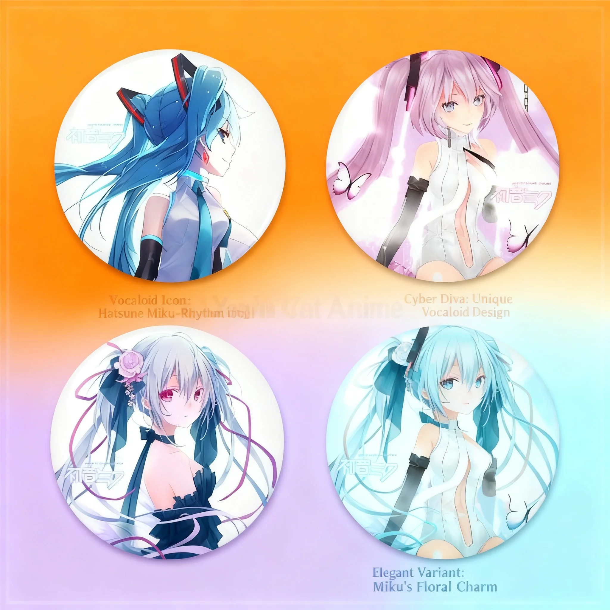 

Hatsune Miku Anime Badge Pin Keychain Bag Charm Cosmetic Mirror Fridge Magnet D Style Anime Character Otaku Decor Collection