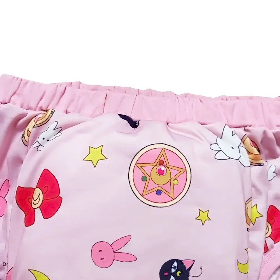 Waterproof Cotton Adult Baby Training Pants Magical girl with bow Reusable Infant Shorts Underweaer Cloth Diapers Panties Nappy