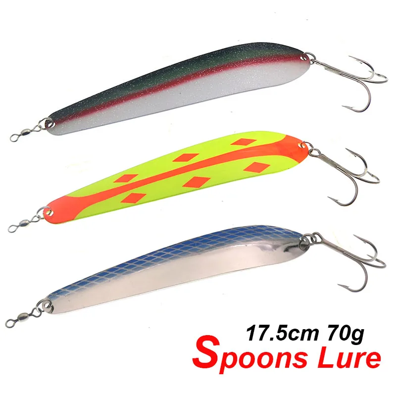 70g Big Spoons Lure Hard Bait Spinner Spoons Metal Sinking Wobbler Trolling long casting Salt Water Fishing