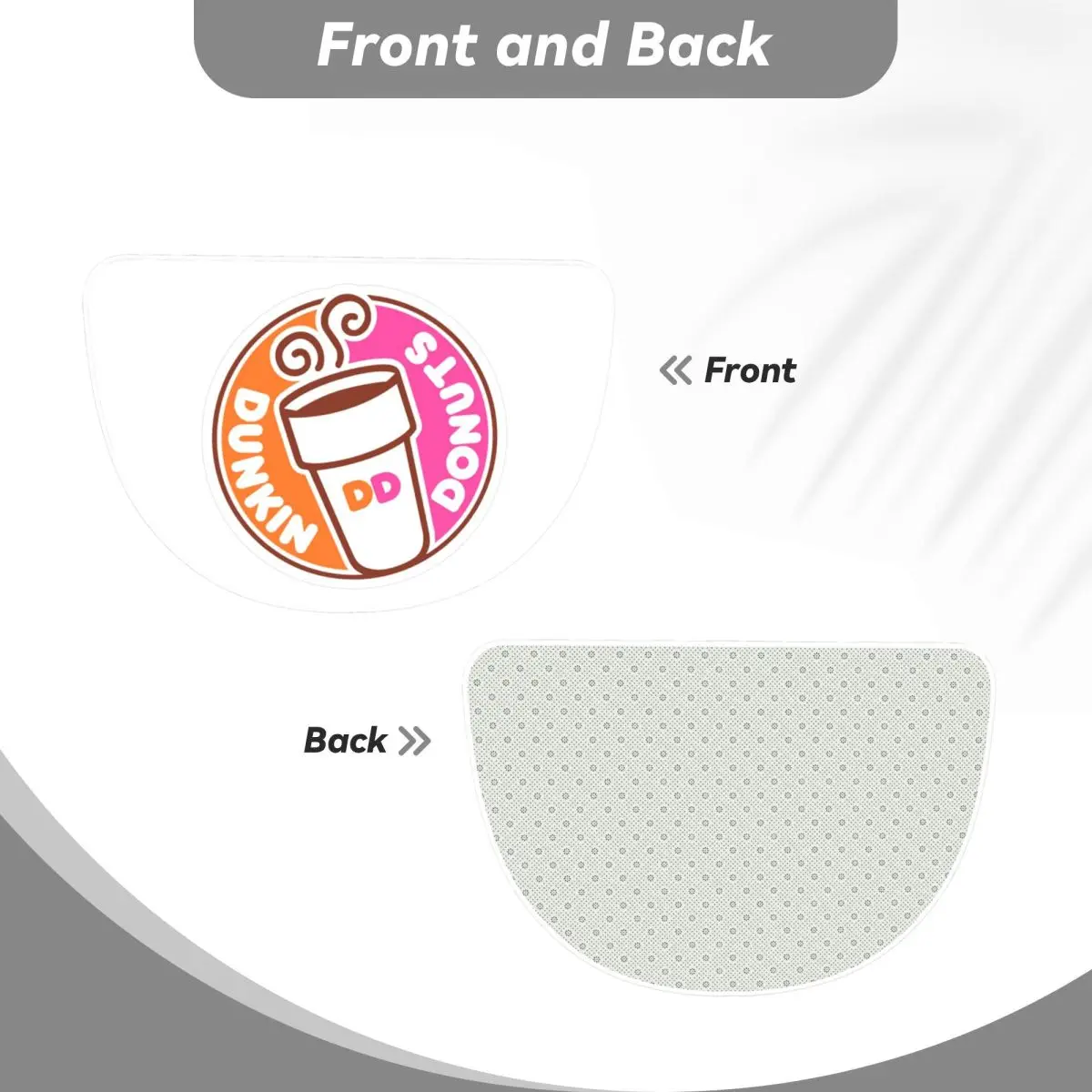 Dunkin Donuts Soft Flannel Half Round Doormat Non Slip Bathroom Mat Absorbent Floor Carpet for Laundry Room Bathroom view 3