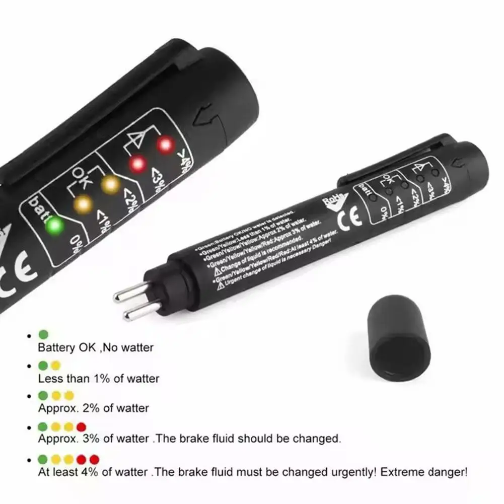 Brake Fluid Tester Pen,5 LED Oil Quality Indicator,Universal Automotive Testing Tool,Quick Check Tool for Vehicle