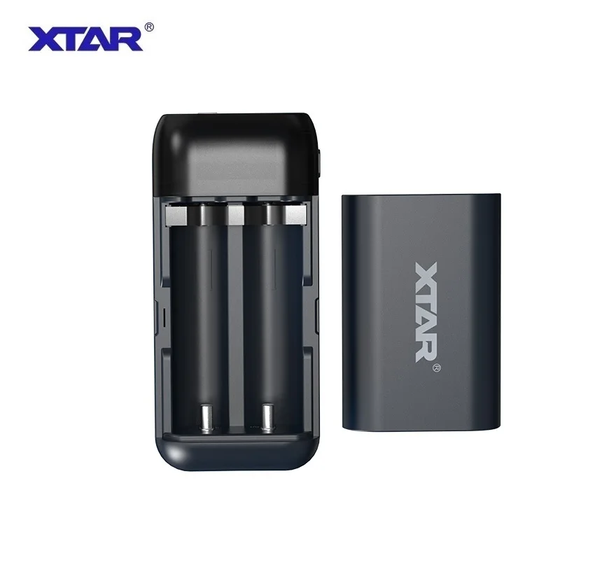 バッテリー充電器,XTAR-PB2SL USBタイプC,パワーバンク機能,18650, 18700, 20700, 21700