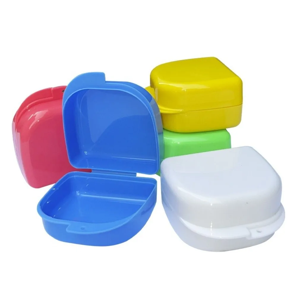 Convenient Compact Dental Retainer Case Ventilated Lid Durable Denture Storage Container Travel Mouth Guard Case Home Storage