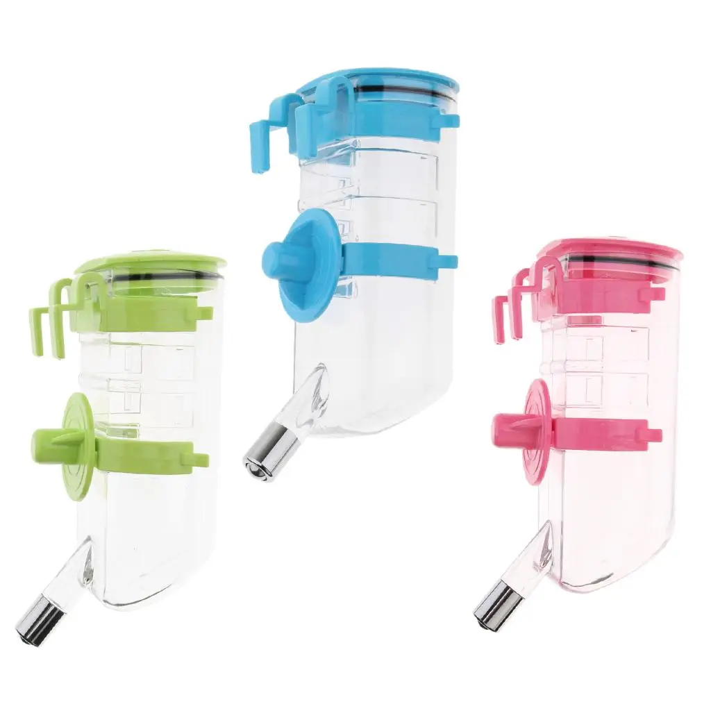 Adjustable No-Drip Pet Water Bottle Drinker Dog Kennel Cage Water Dispenser