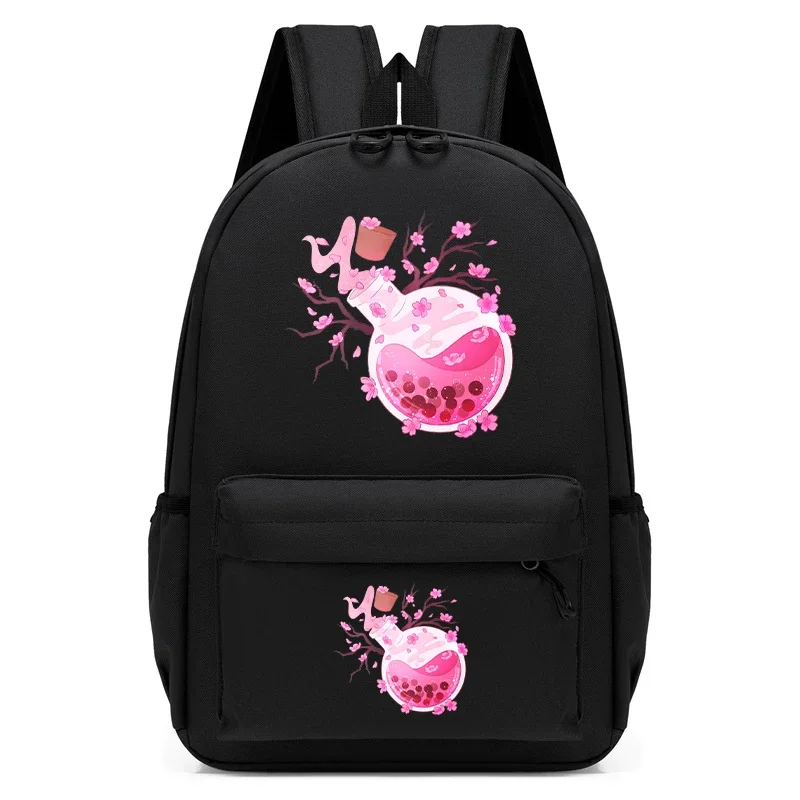 Mochila escolar para niños y niñas, bolsa impermeable con dibujos de flores de cerezo, para guardería