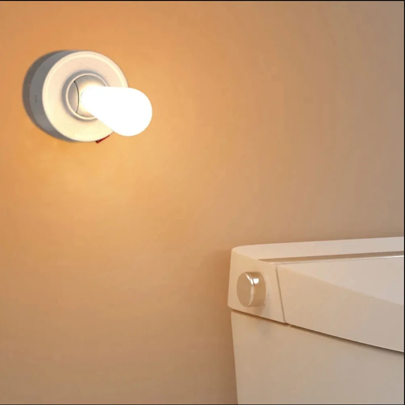 ไฟโยกข้างเตียงแบบสลับไฟ LED ซิลิโคนแบบเรียบง่ายหรี่แสงได้ไม่ต้องเดินสายไฟติดผนัง
