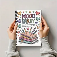 Emotional Journal A5 Spiral Notebook 5-Min Daily Mood Tracker for Anxiety Relief Stress & Mental Clarity Planner