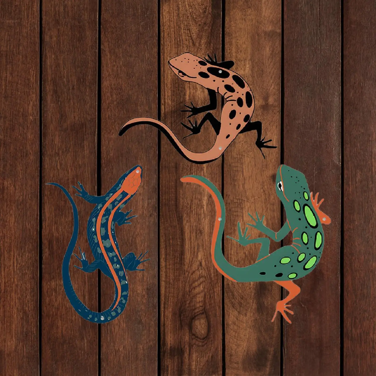 

3Pcs Gecko Wall Art Creative Hanging Ornaments for Garden Office Living Room