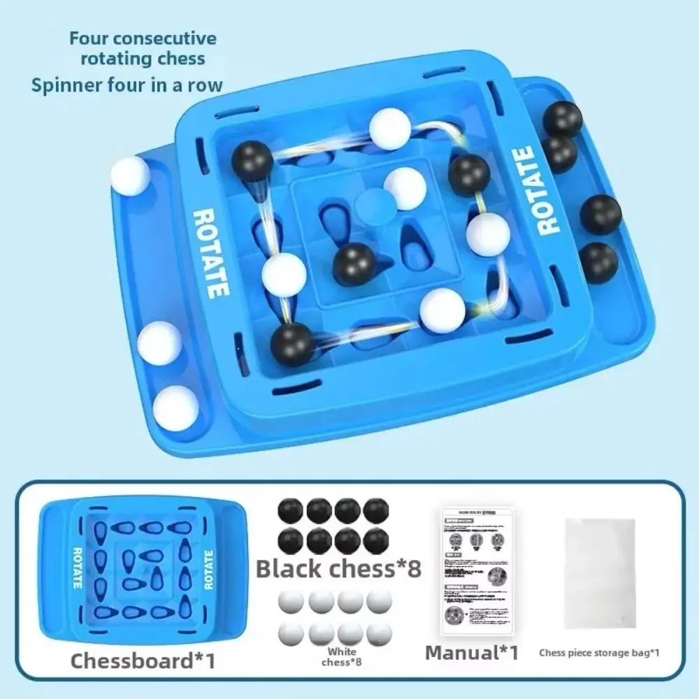 Black and White Four in A Row Game Fast Strategy Interactive Orbit Logic Board Game Educational DIY Track Logic Chess