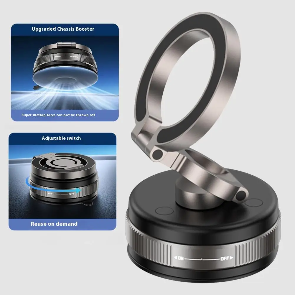 

Вакуумная присоска, магнитная автомобильная подставка для телефона, кронштейн 360° ° Вращающийся складной держатель для мобильного телефона, универсальная подставка для GPS-навигации