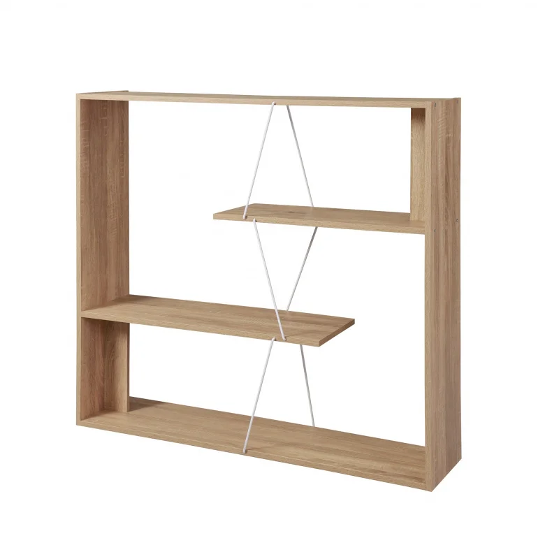 custom.Factory Direct Shelves Easy Installation Light Wood Grain Style Storage Rack Books and Groceries Living Room Bookshel