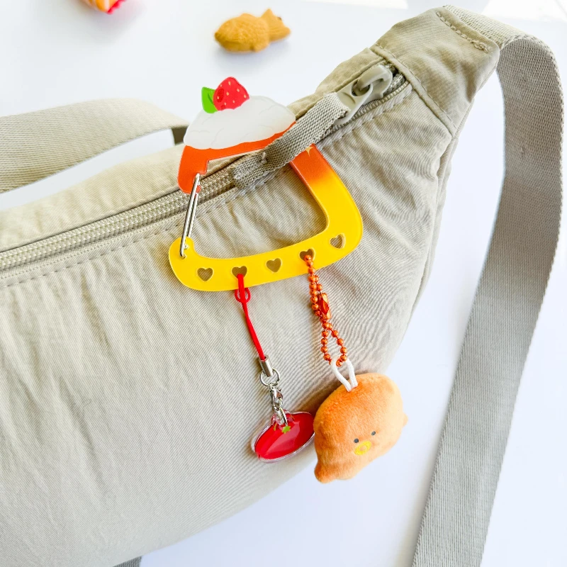 Flan Pudding Acrylic Carabiner Trinket Keychain Holder bag backpack accessory