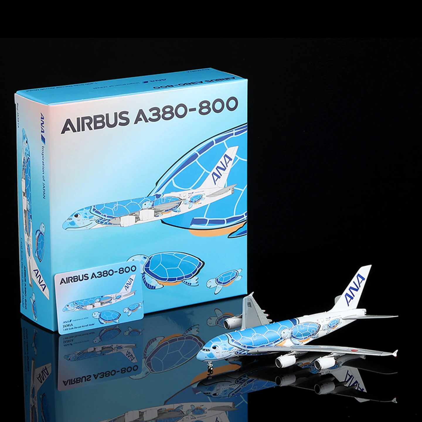 A582301 Alloy Collectible Plane Gift HX Models 1:400 All Nippon Airways [Blue Turtle] Airbus A380 Diecast Aircraft Model JA381A