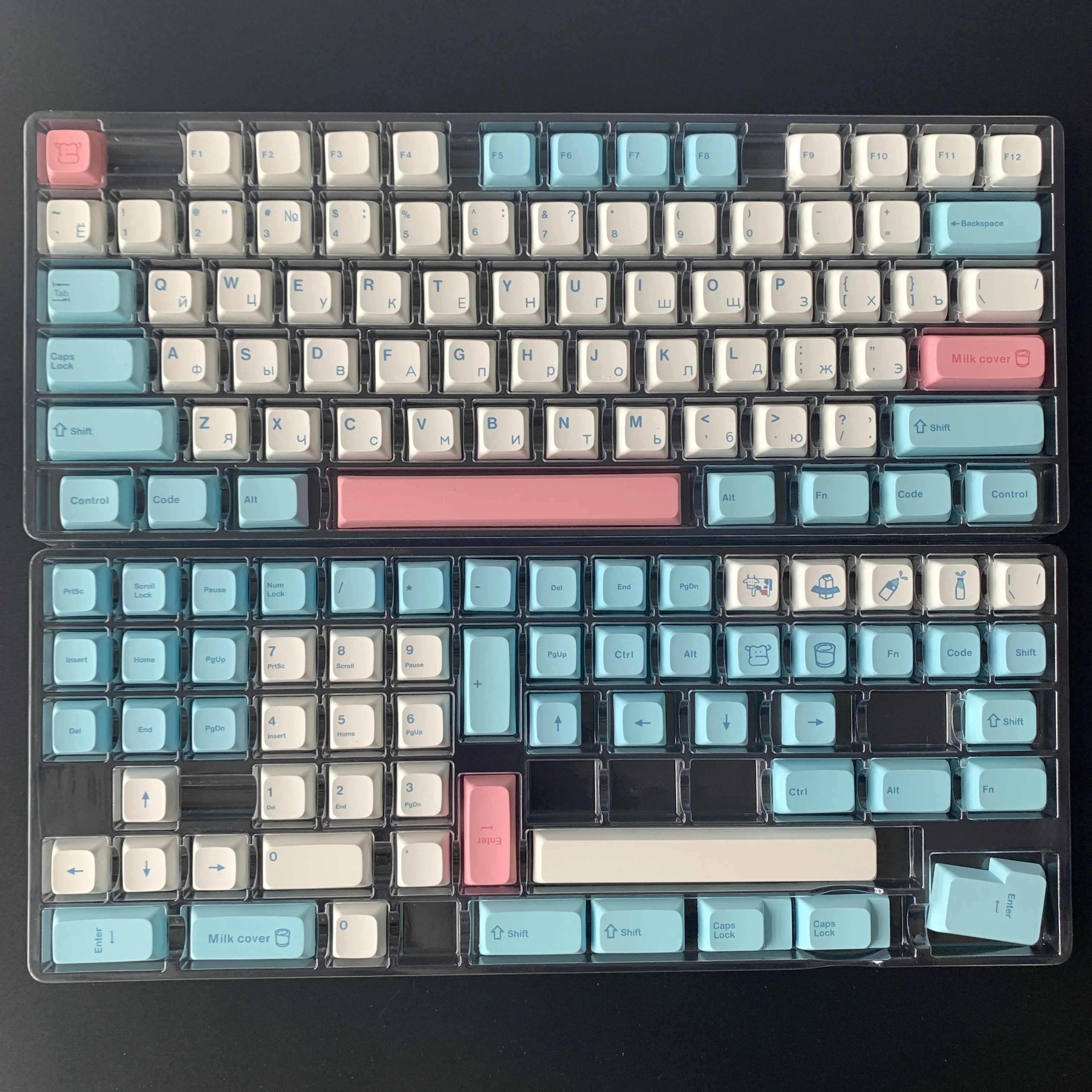 ロシア語/英語pbtキーボードキャップ,色付き,メカニカルキーボードキャップ,チェリーMX用にパーソナライズされた日本のキーキャップ