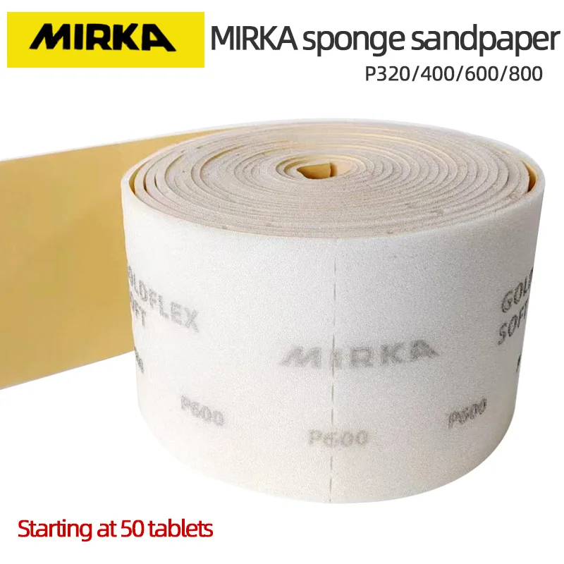

50 Sheets Of Finnish Mirka Hand-torn Sponge Sandpaper 115*125mm For Car Sheet Metal Spray Painting Car With Sandpaper Yellow