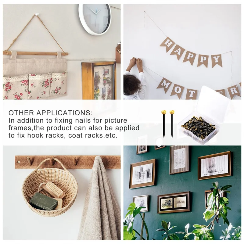 Promozione! 70 chiodi piccoli per appendere, chiodi per quadri, elementi di fissaggio a testa piatta per cornici, cornici sospese per la lavorazione del legno