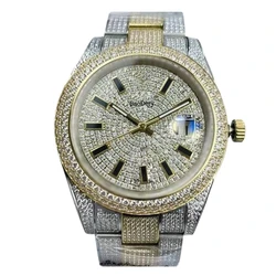 High end 41mm men's watch - mechanical movement, stylish diamond bezel and sapphire mirror, birthday gifts for men