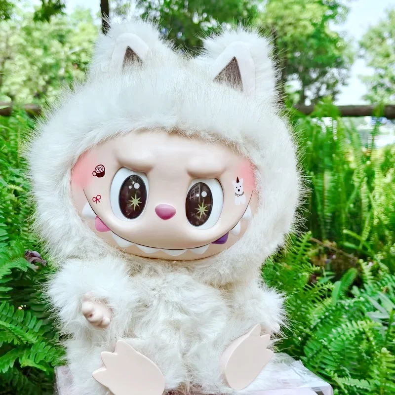 

In Stock 38cm Zimomo The Monster Labubu White Cat Zimomo Angel Change Series Blind Boxes Creative Model Toy Unique Birthday Gift