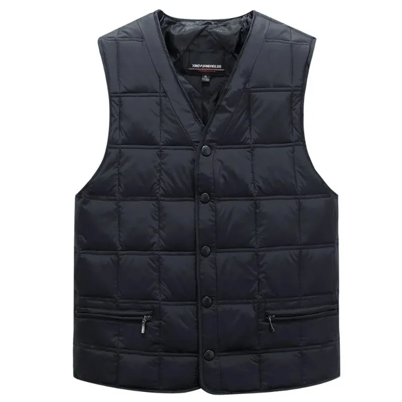 Giacca senza maniche in piumino d'anatra per uomo giacca a vento invernale Parka gilet caldo e spesso capispalla Casual maschile gilet da neve con tasche