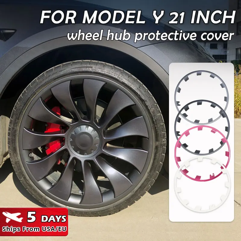 

21 Inch Wheel Hub Protection For Tesla Model Y Performance Rim Patch Protectors ABS Wheel Covers hubcaps 2021 2022 2023 2024