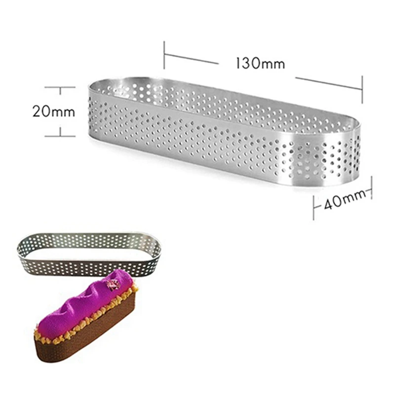 Imagem -05 - Oval Tartlet Moldes Perfurado Tart Moldes para Cozimento Forma Redonda Anel Mousse Pies Quiche 60 Pcs Aço Inoxidável