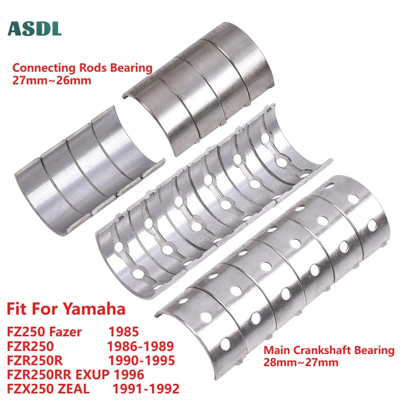 

Motorcycle Connecting Rod Crankshaft Main Bearing for Yamaha FZ250 Fazer 1985 FZR250 1986-1989 FZR250R 1990-1995 FZR250RR FZX250