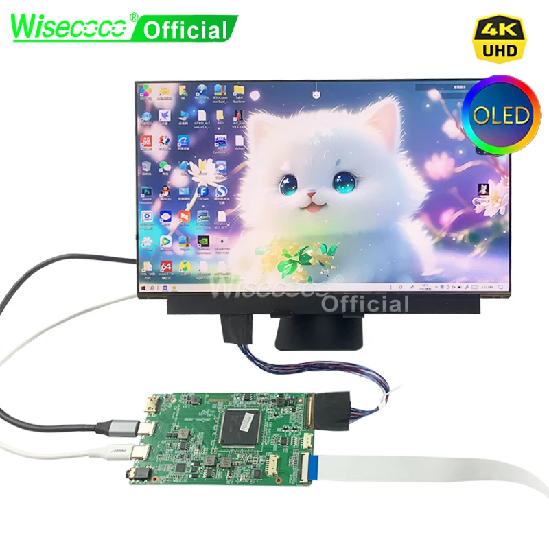 Wisecoco 13.3 Inch 4K OLED AMOLED IPS Display USB-C Driver Board Ultra Slim External Second Screen For Laptop PC Xbox PS4/5 Swit