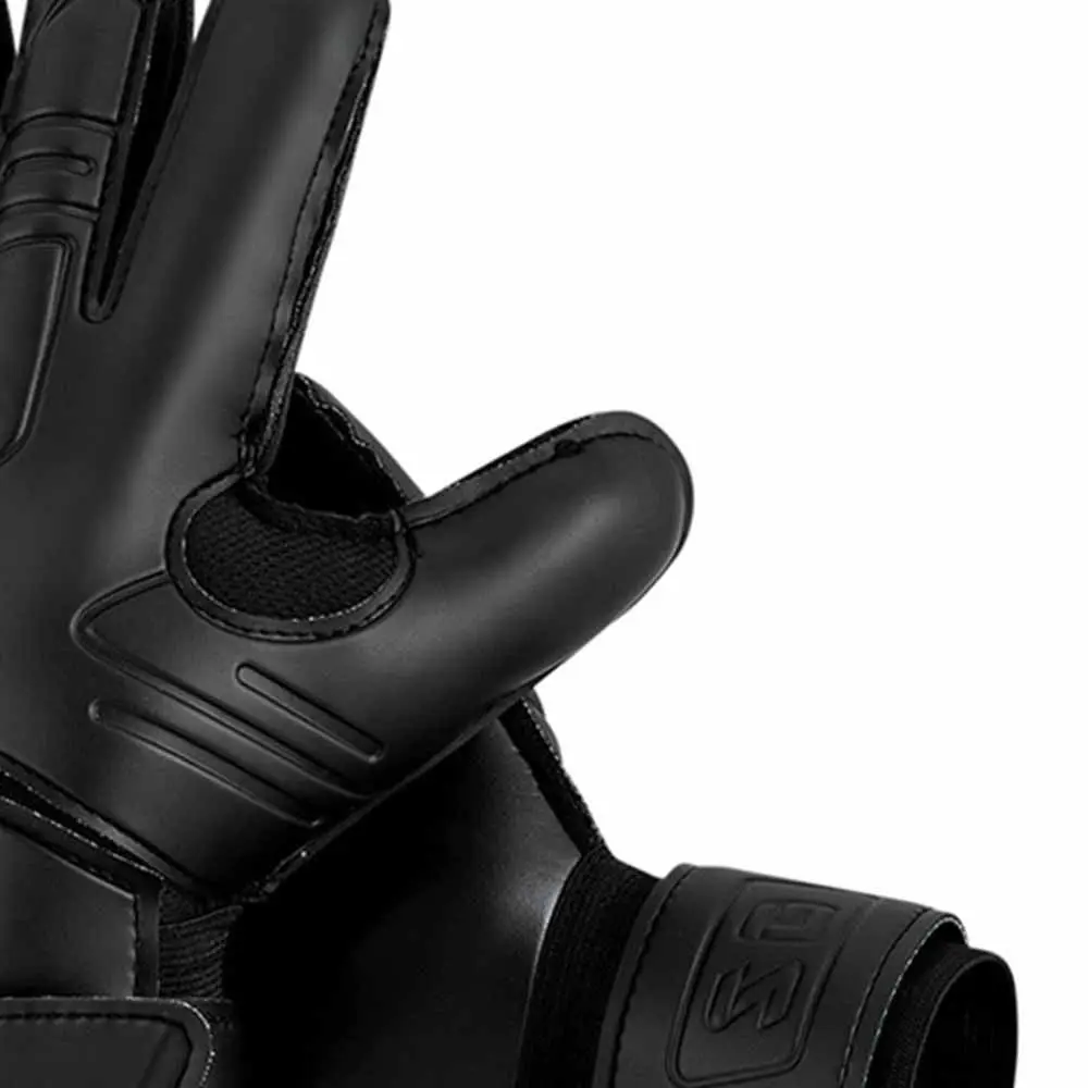 Finger Protection Goalie Gloves Wear-Resistant Black Latex Soccer Gloves Durable Handguard Football Goalkeeper Gloves