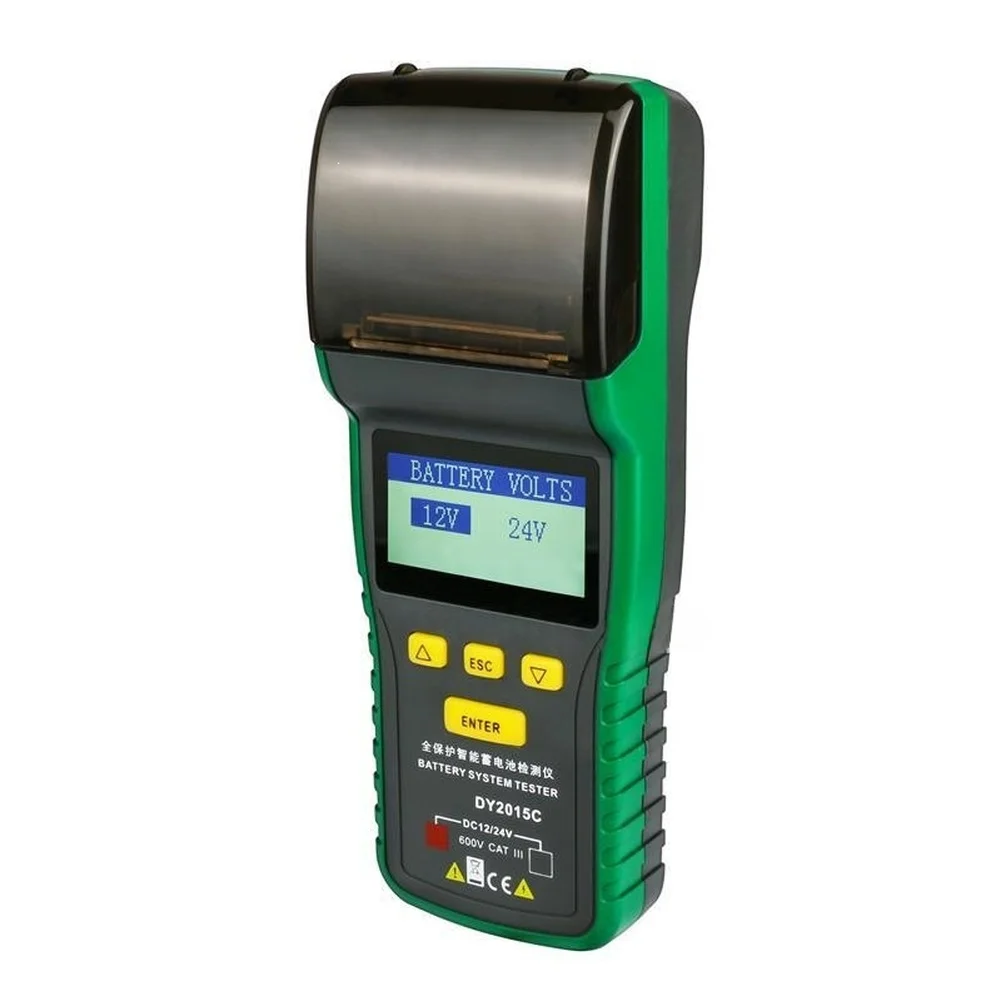 DY2015C 12V 24V For Battery Tester with Large Backlit LCD Screen and Integrated Thermal Printing Functionality