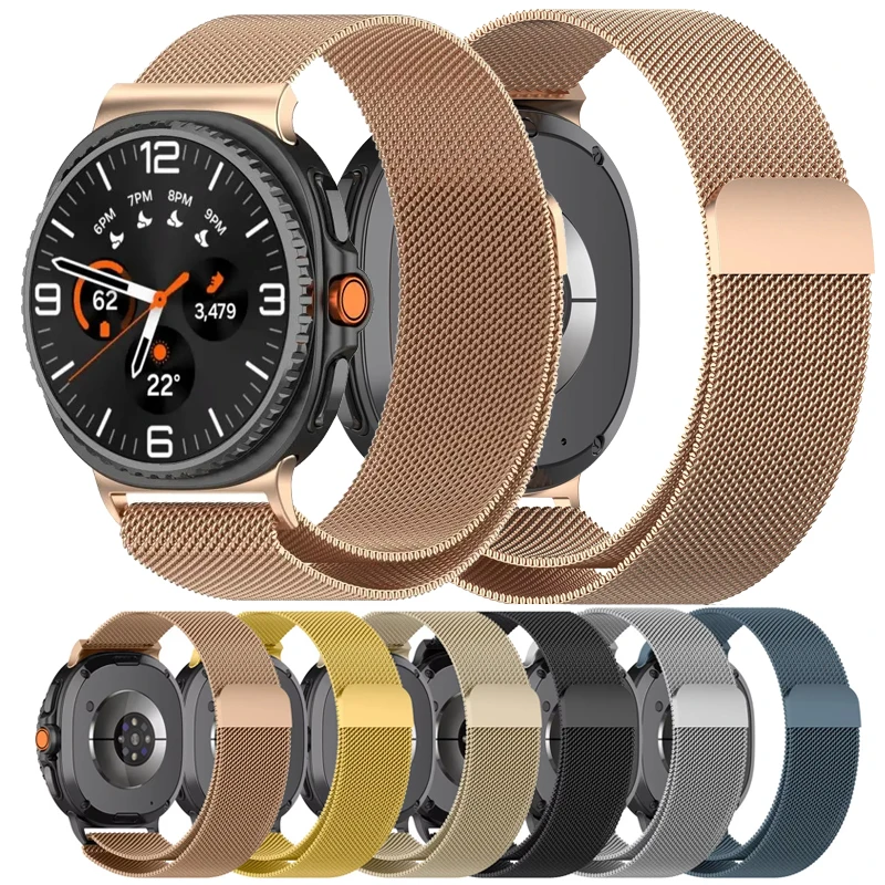 Edelstahlarmband für Samsung Galaxy Watch 8, klassisches Luxus-Metall-Armband ohne Lücken, Correa für Galaxy Watch 8 40 mm 44 mm Band