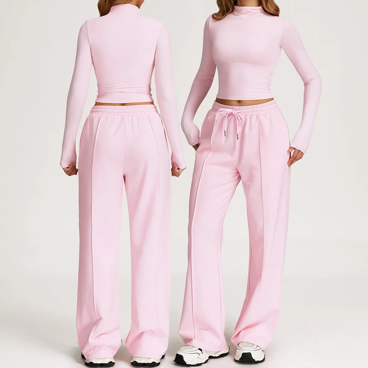 Yoga Set 2 Pieces Gym Clothes Sportswear Tracksuits Gym Trousers Long Sleeve Slim Fit Workout Shirt Women Fitness Set