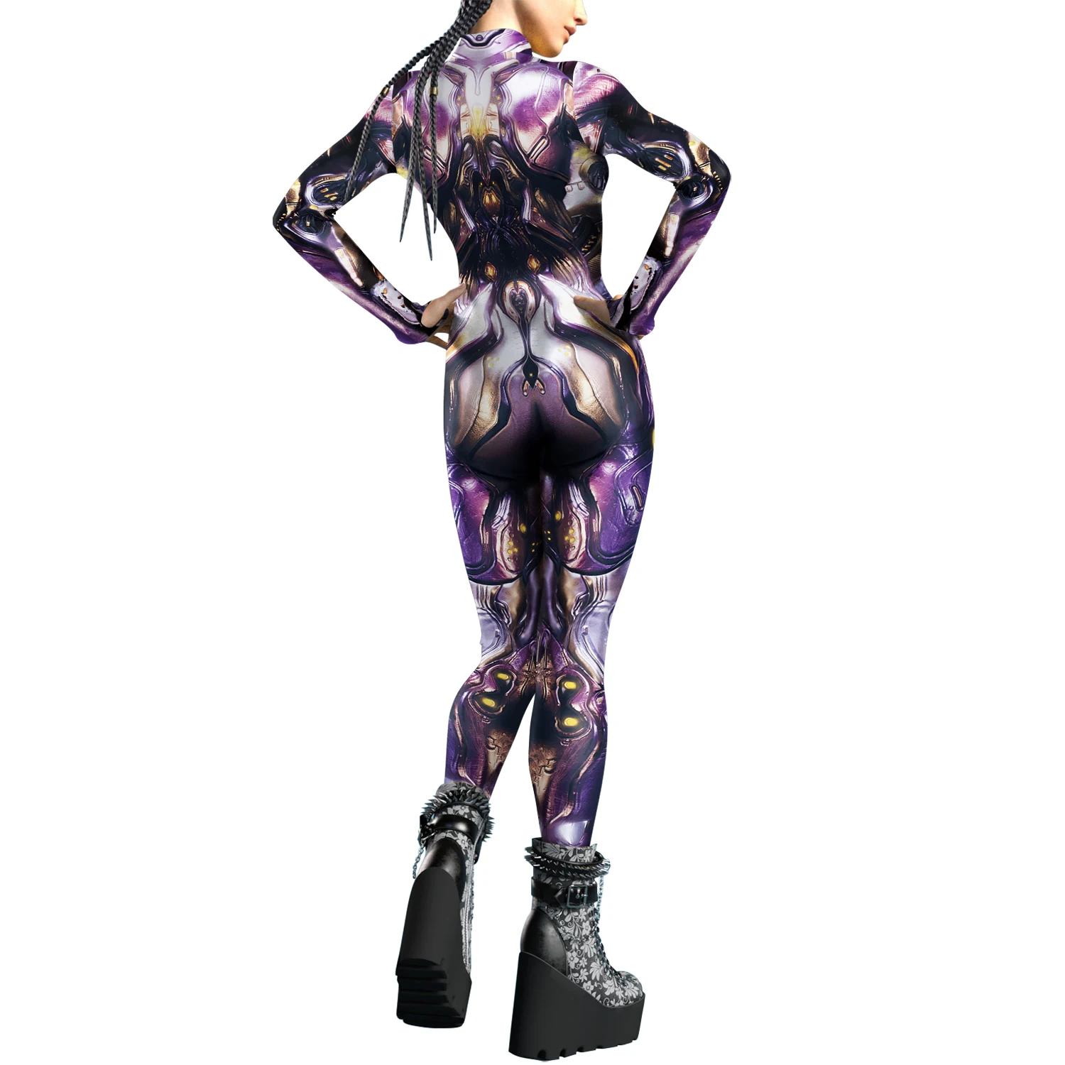 Zawaland moda Catsuit tuta uomo donna senso della tecnologia futura stampa 3D abbigliamento tuta costumi Cosplay Zentai