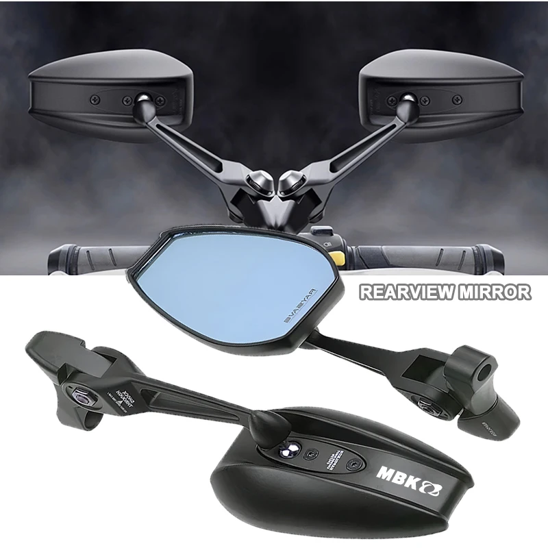 2 pcs AOS4 Motorcycle Rearview Mirrors Lightweight Adjustable For MBK Booster 50CC Spirit Nitro 50 50C Stunt Accessories