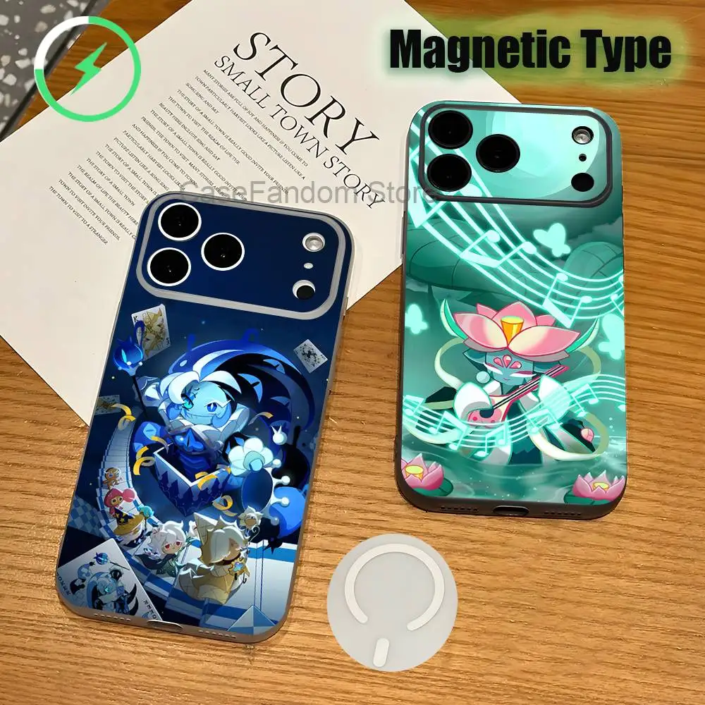 

Run K-Kingdom Game C-Cookie Magnetic Wireless Charging Transparent White Phone Case For iPhone 17,16,15,14,13,12,11,Pro,Max,Plus