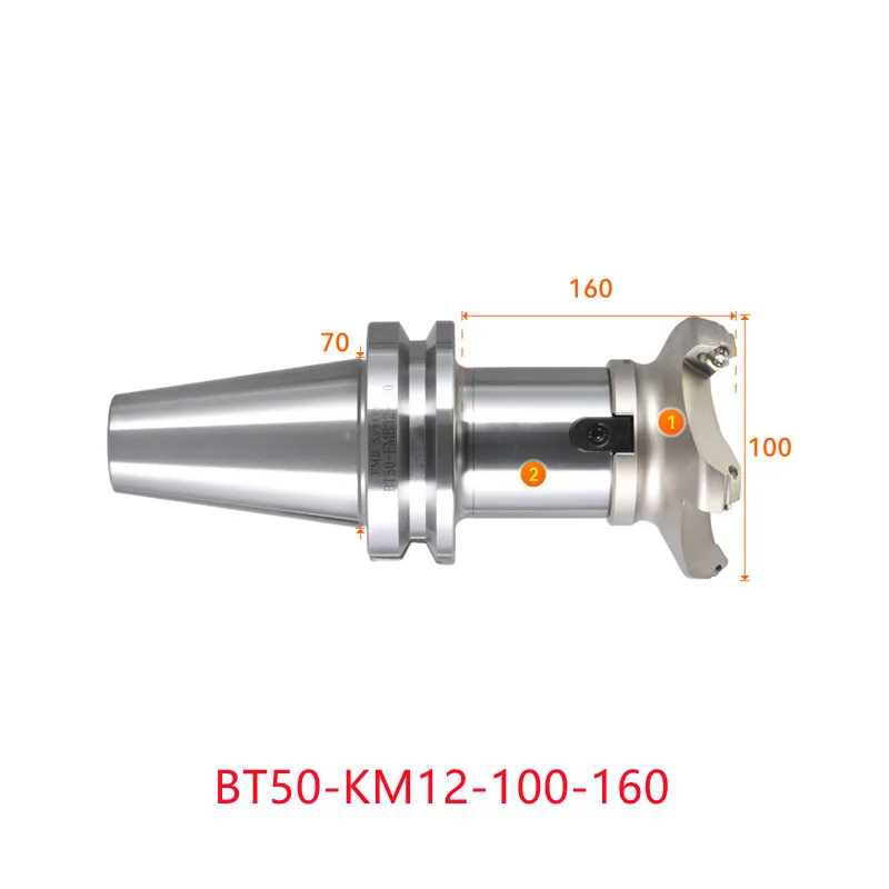 

Face end mill BT50-KM12-100-160 shoulder milling cutter Stainless steel body Tool holder set CNC Milling New