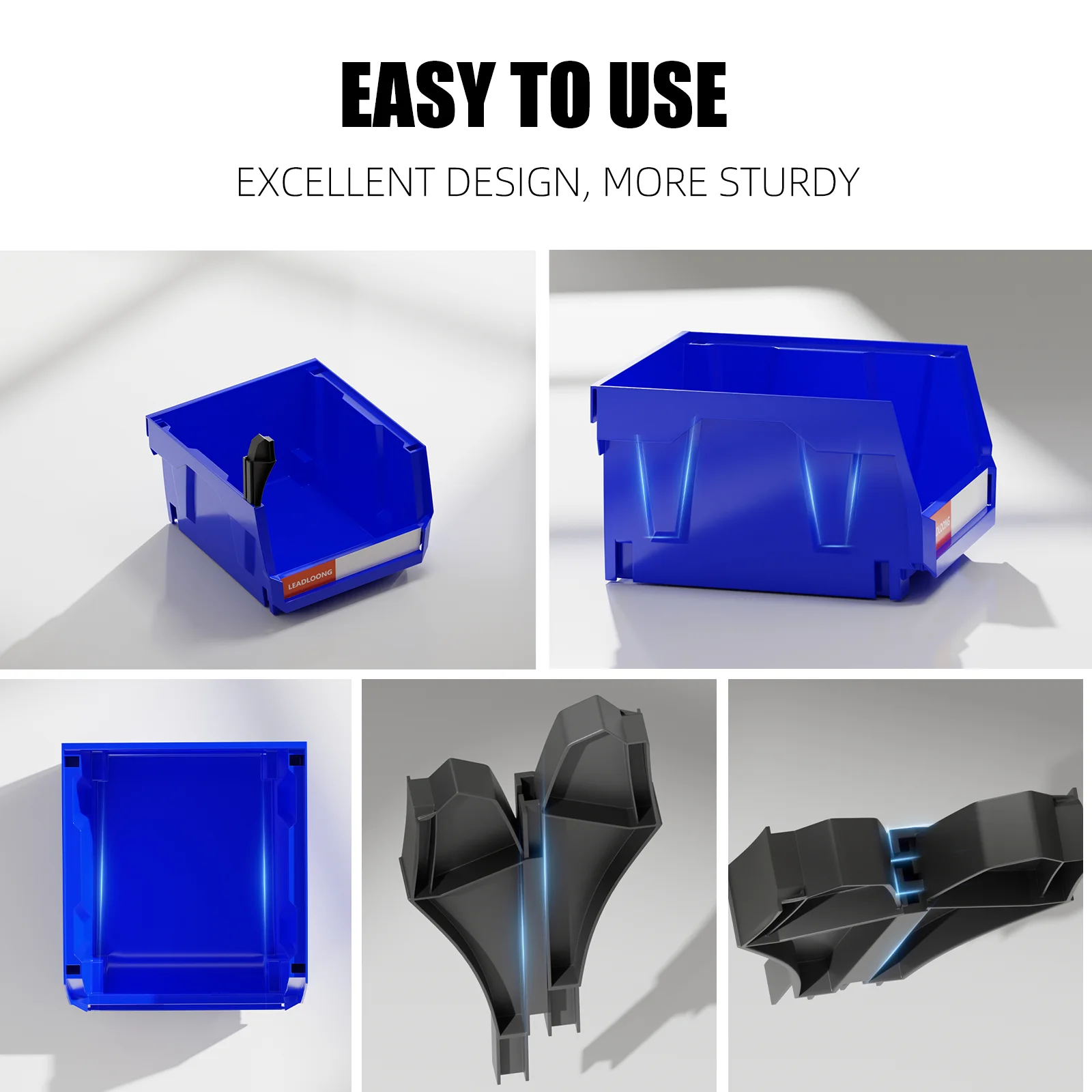 6/24Pcs Stackable/Hanging Garage Containers  Heavy-Duty Organizer Shelf System with Multi-Purpose Design