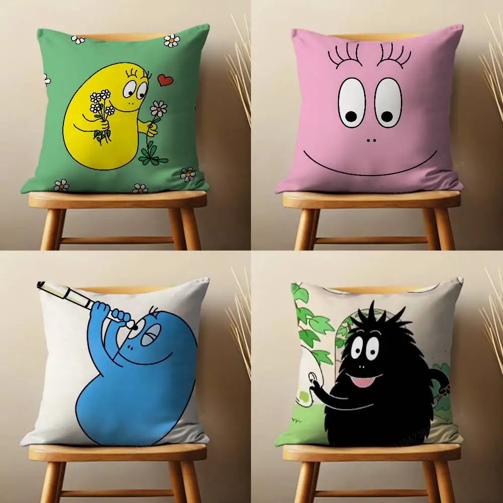 

France B-Barbapapa Art Pillow Case Living Room Sofa Cushion Cover Suitable For Home Bedroom Decoration And Protector