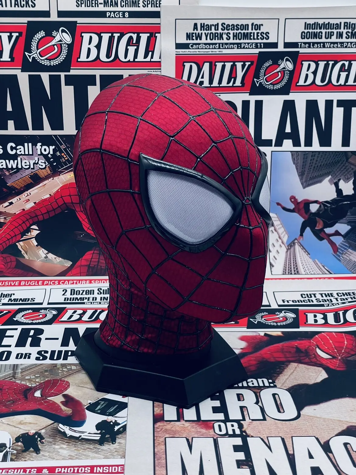 Handgefertigte Spider-Man 2 Filmgenaue Garfield-Version Cosplay-Maske Peter Parker Handwerkskunst Sammlerstück für Geburtstagsgeschenke – Detail 13