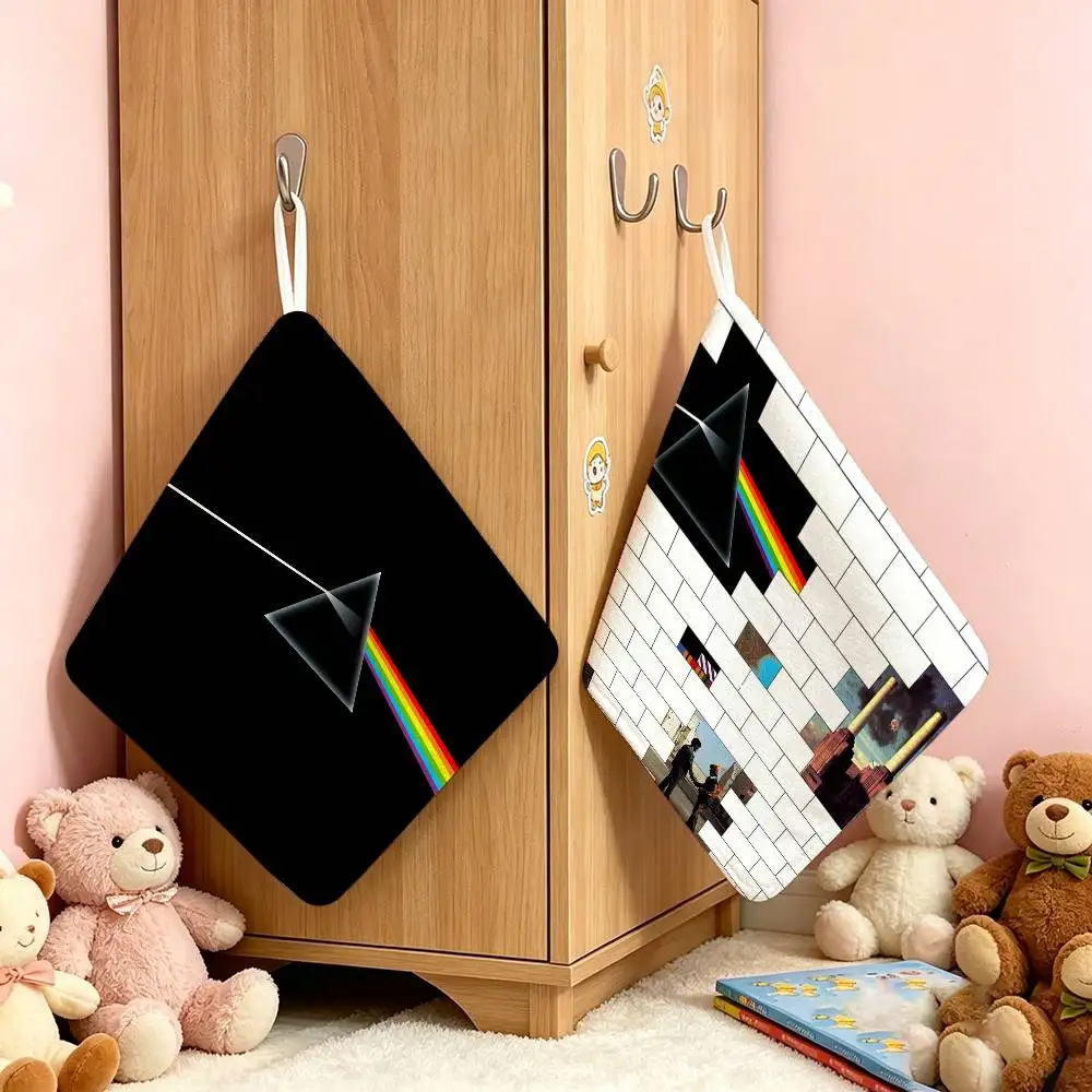 Band P-Pink HOT Floyd ALBUM  Polyester Cotton Hanging Kitchen Towel Skin Friendly Hand Wiping Towel For Hotel Cafe Household