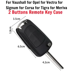 Porte-clés pliable à distance à 2 boutons, coque de lame, pièce de rechange, accessoires pour Opel Corsa D, Zafira B, Astra H, Tigra 2