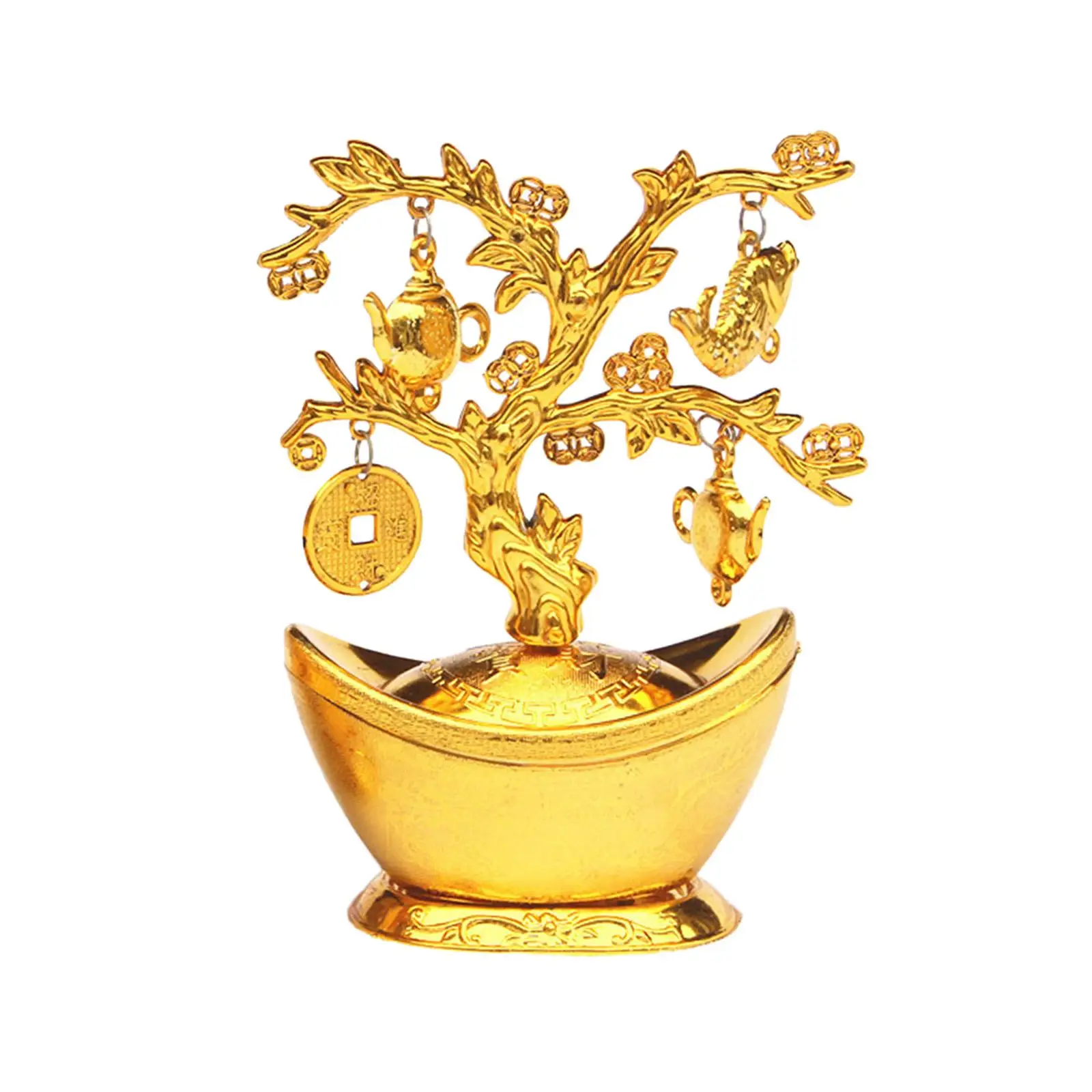 Fortune Figurine 2024 Spring Festival Decor Feng Shui Desktop Wealth Figurine for Bookshelf Entrance Bedroom Desk Living Room