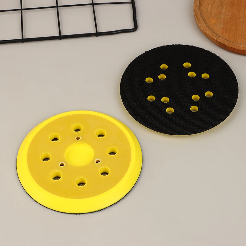 Scheibenschleifer, 8 Löcher, 5 Zoll Schleifpapiertablett, Hakenschlaufen-Stützteller, geeignet für 125 mm pneumatische Poliermaschine