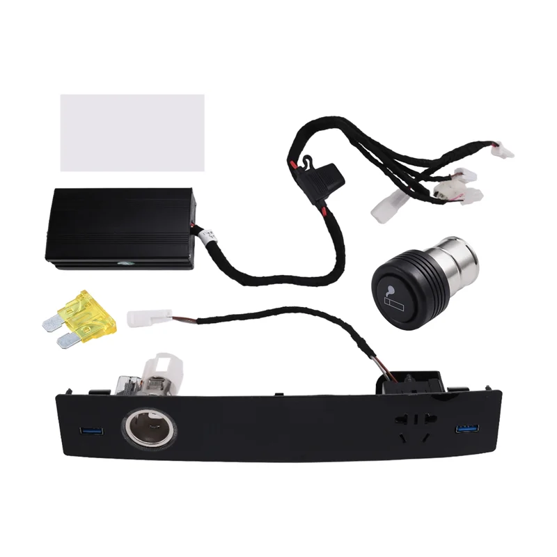 

Car USB Socket Port With Voltmeter Rocker Switch Multifunction Rear Seat Charger For Toyota Land Cruiser 200 LC200 2008-2015