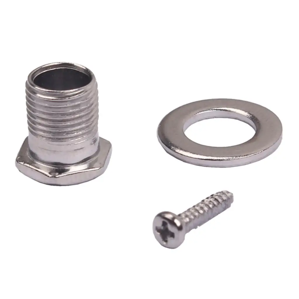 Chrome Ukulele Mounting Ferrules Bushing Alloy Set Threaded Bushings for Ukulele Guitar Tuning Peg Part