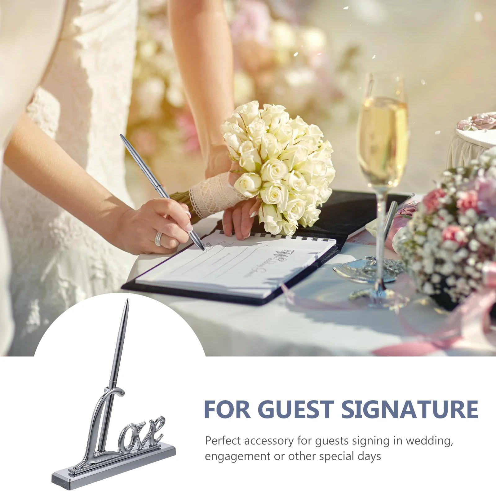 

Pen Holder + Business Bridal Shower Office Desk Accessories Apron Wedding Pens for Guests Love Bride