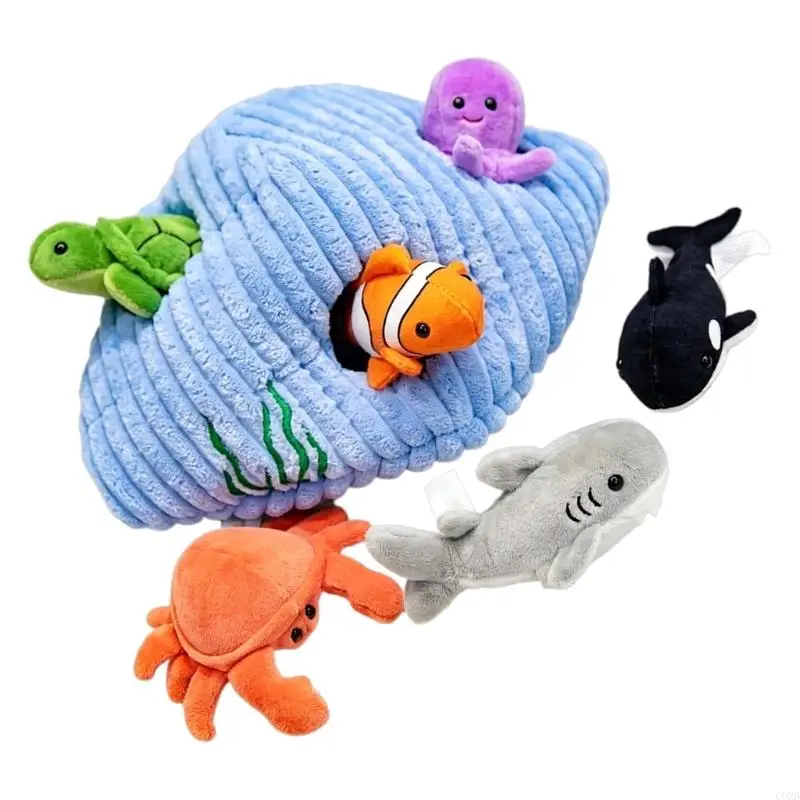 CORB Plush Finger Puppet Set Soft Plush Storytelling Toy with Themed Scene Play Base for Pretend Play and Family Storytelling